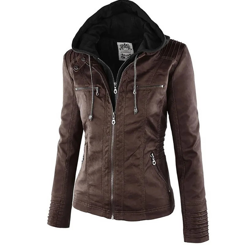 Winter Faux Leather Jacket Women Casual Basic Coats 2022 Ladies Basic Jackets Waterproof Windproof Coats Female Ropa De Mujer