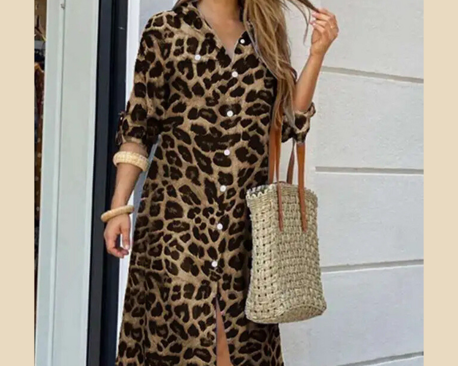 Leopard Luxe Midi Dress  EaseTotal    